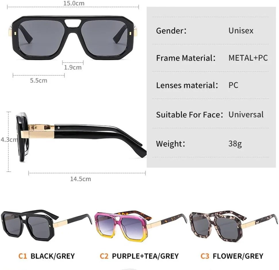 

Мужские солнцезащитные очки, женские солнцезащитные очки в стиле ретро, ​​винтажные модные солнцезащитные очки с защитой от УФ-излучения UV400 TVTBBVV, Black