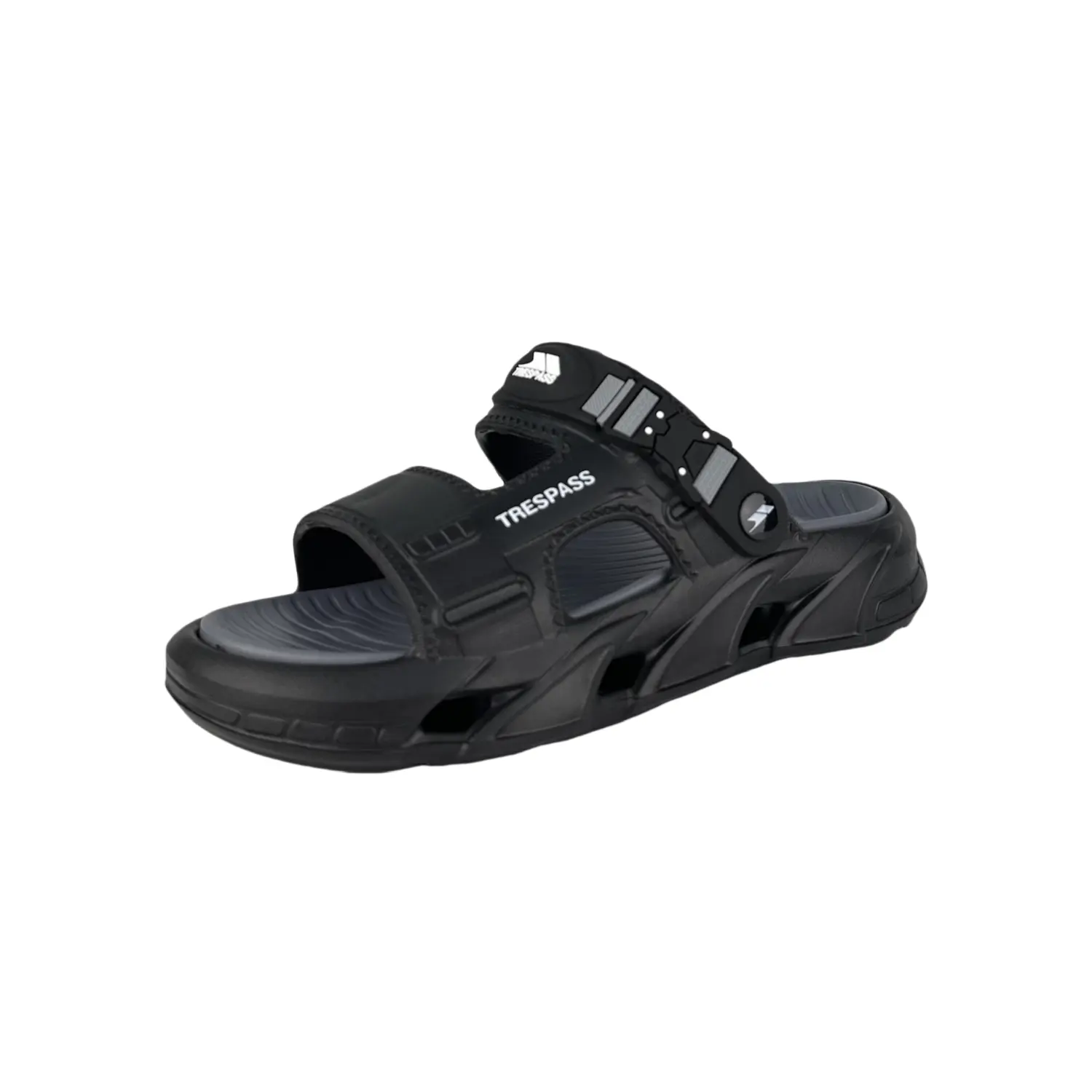 

TRESPASS Тихие противоскользящие износостойкие шлепанцы-слайдеры Men's Black Warrior, цвет Black Warrior