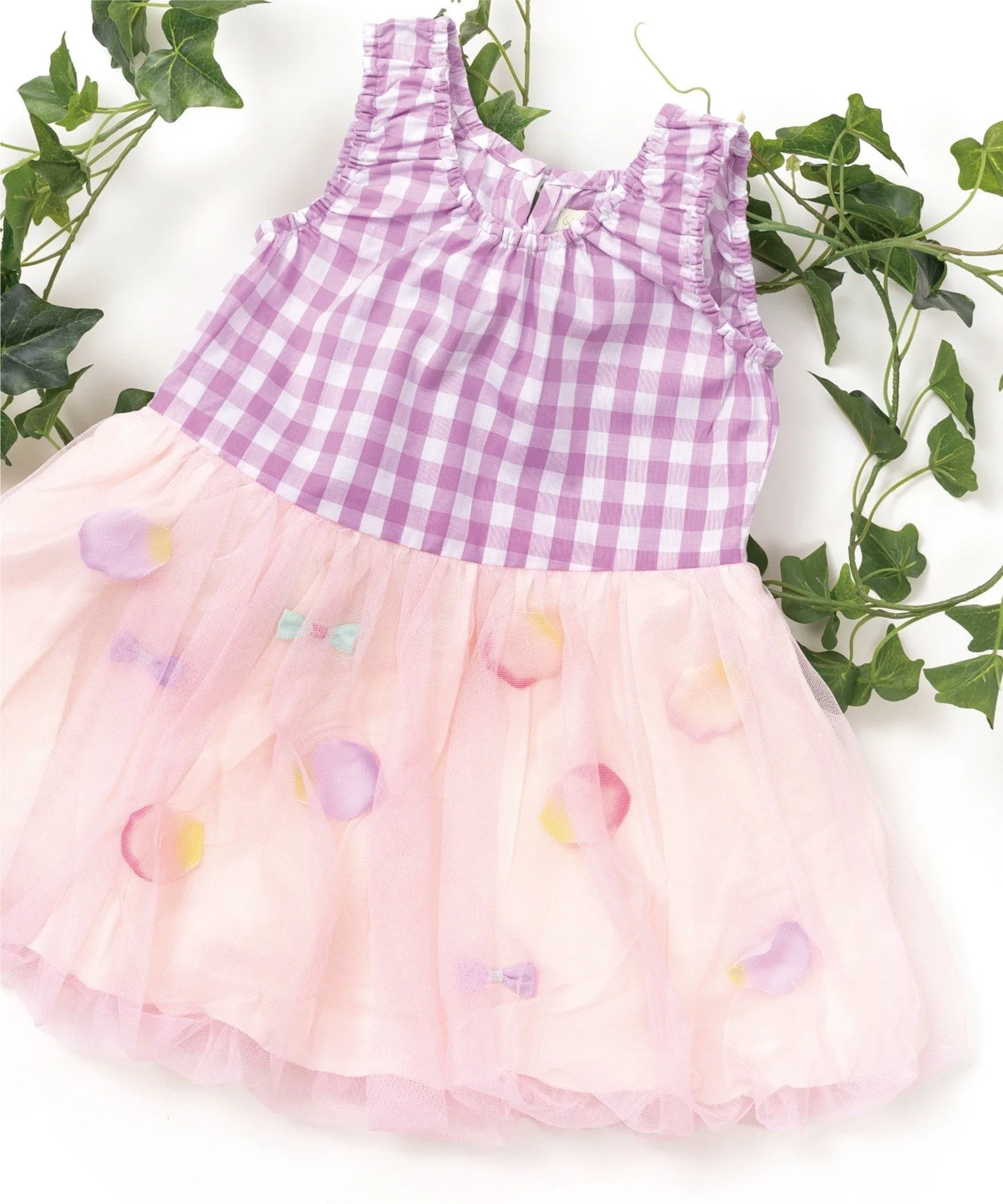 Платье из воздушных шаров с цветами и лентами (80-100 см) Panpantutu, Lavender Gingham