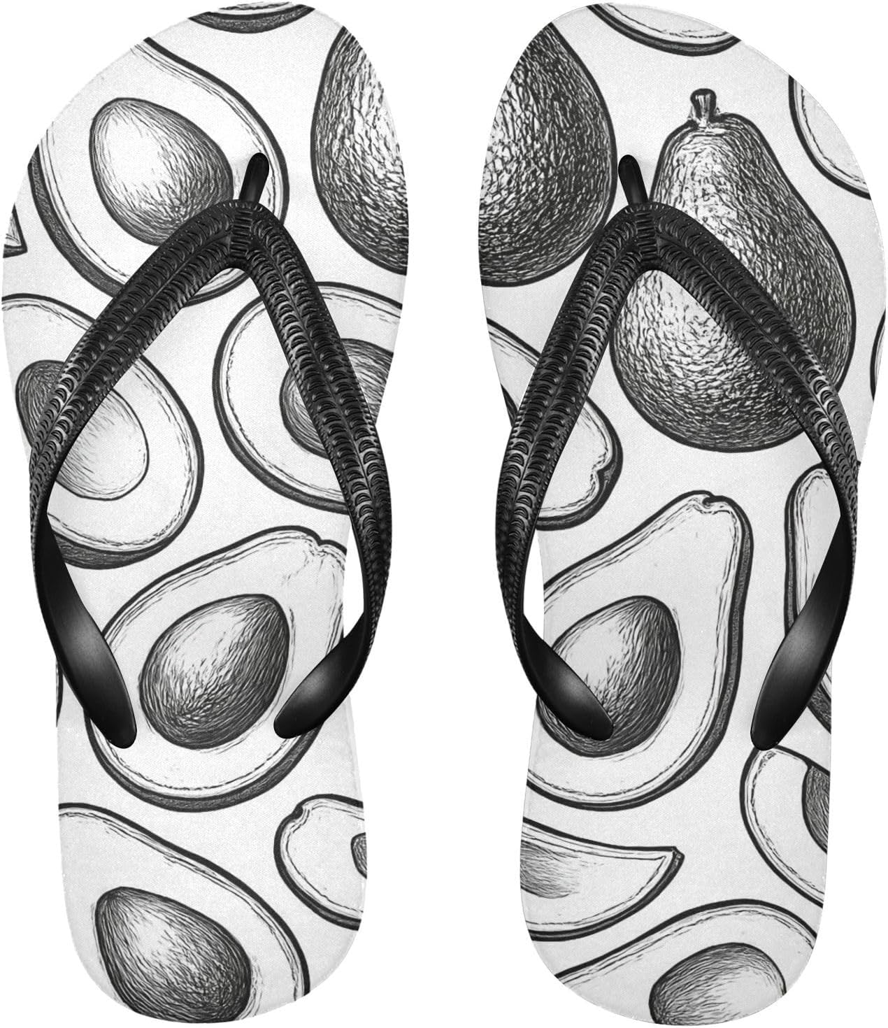 

Ломтики авокадо, белые шлепанцы, пляжные сандалии-вьетнамки, резинескользящие летние тапочки, обувь для женщин и мужчин Sinestour