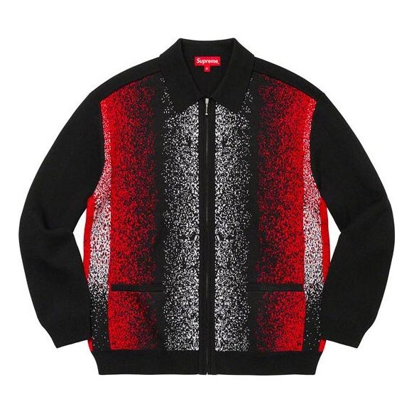 

Куртка gradient stripe zip up cardigan 'black red' Supreme, черный