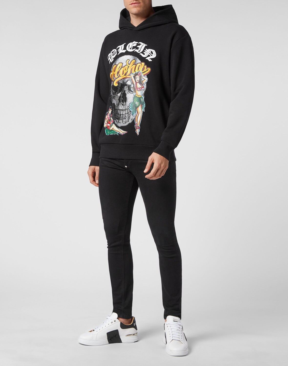 

Толстовка с капюшоном Гавайи Philipp Plein, черный