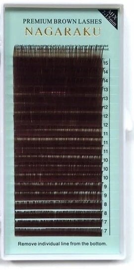 

Линий Project Lashes, Nagaraku Premium Eyelashes Brown D 0.10 Mix 20