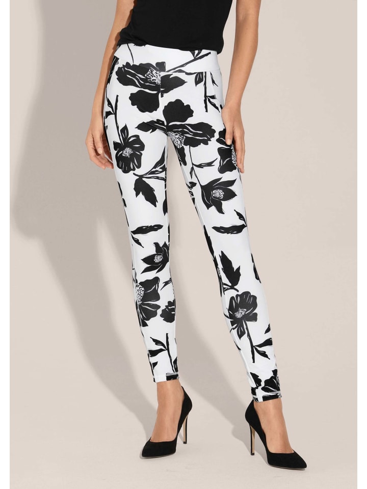 

MADELEINE Леггинсы с высокой талией кремово-черного цвета