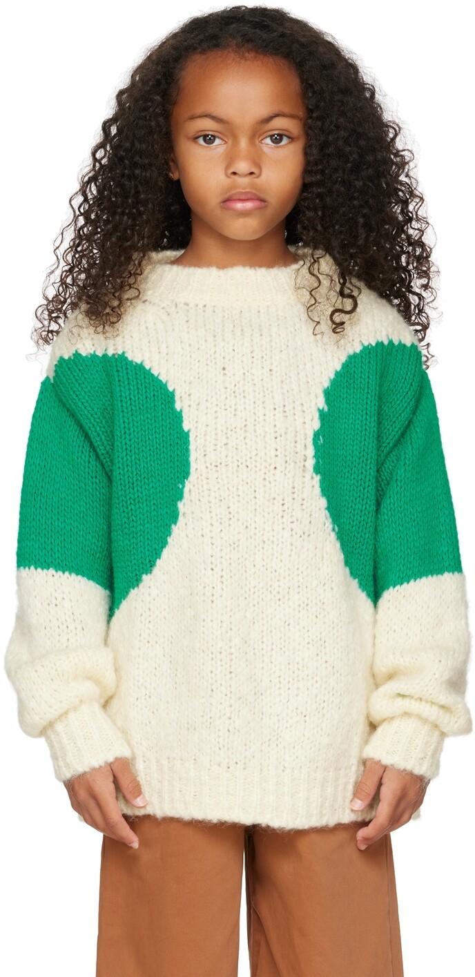 

Детский кремовый свитер в горошек Off-White & Green Weekend House Kids, Бежевый, Детский кремовый свитер в горошек Off-White & Green Weekend House Kids