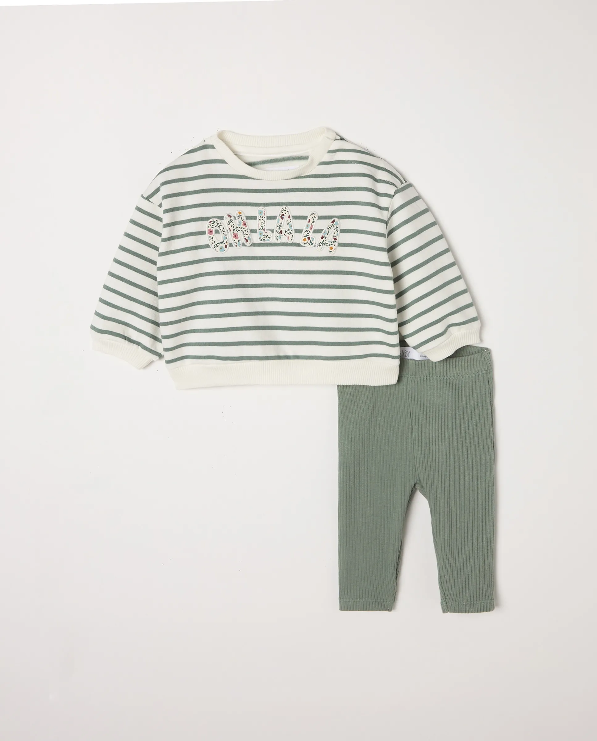 

Комплект из 2 предметов для девочки в полоску Baby El Corte Inglés, зеленый