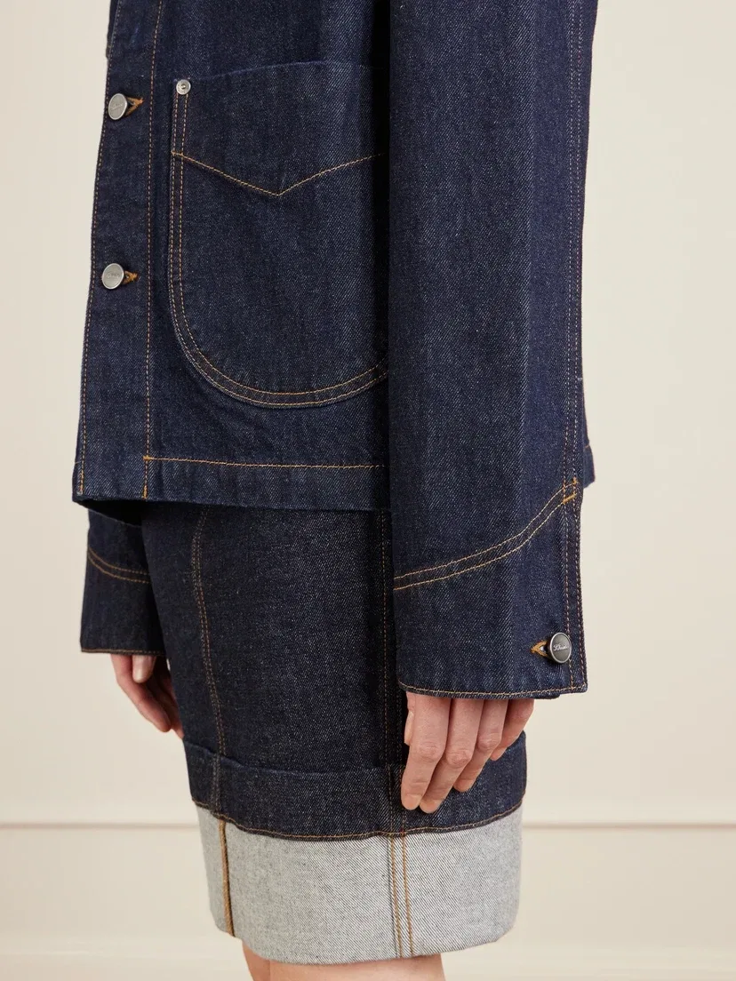 Джинсовая куртка Райетт с вельветовой отделкой KHAITE, черный — фото 4