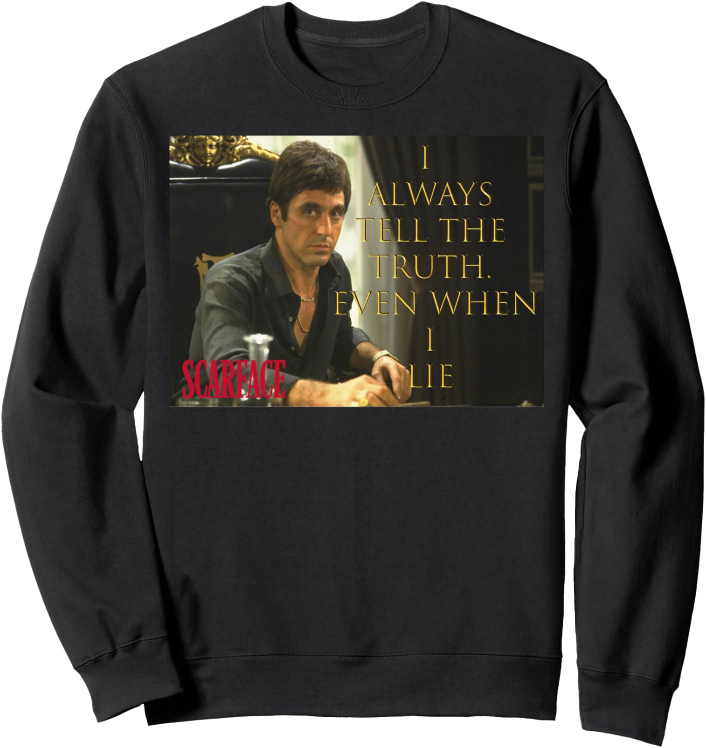 

Толстовка Scarface Tony Montana I Always Tell The Truth, черная, размер S, Черный, Толстовка Scarface Tony Montana I Always Tell The Truth, черная, размер S