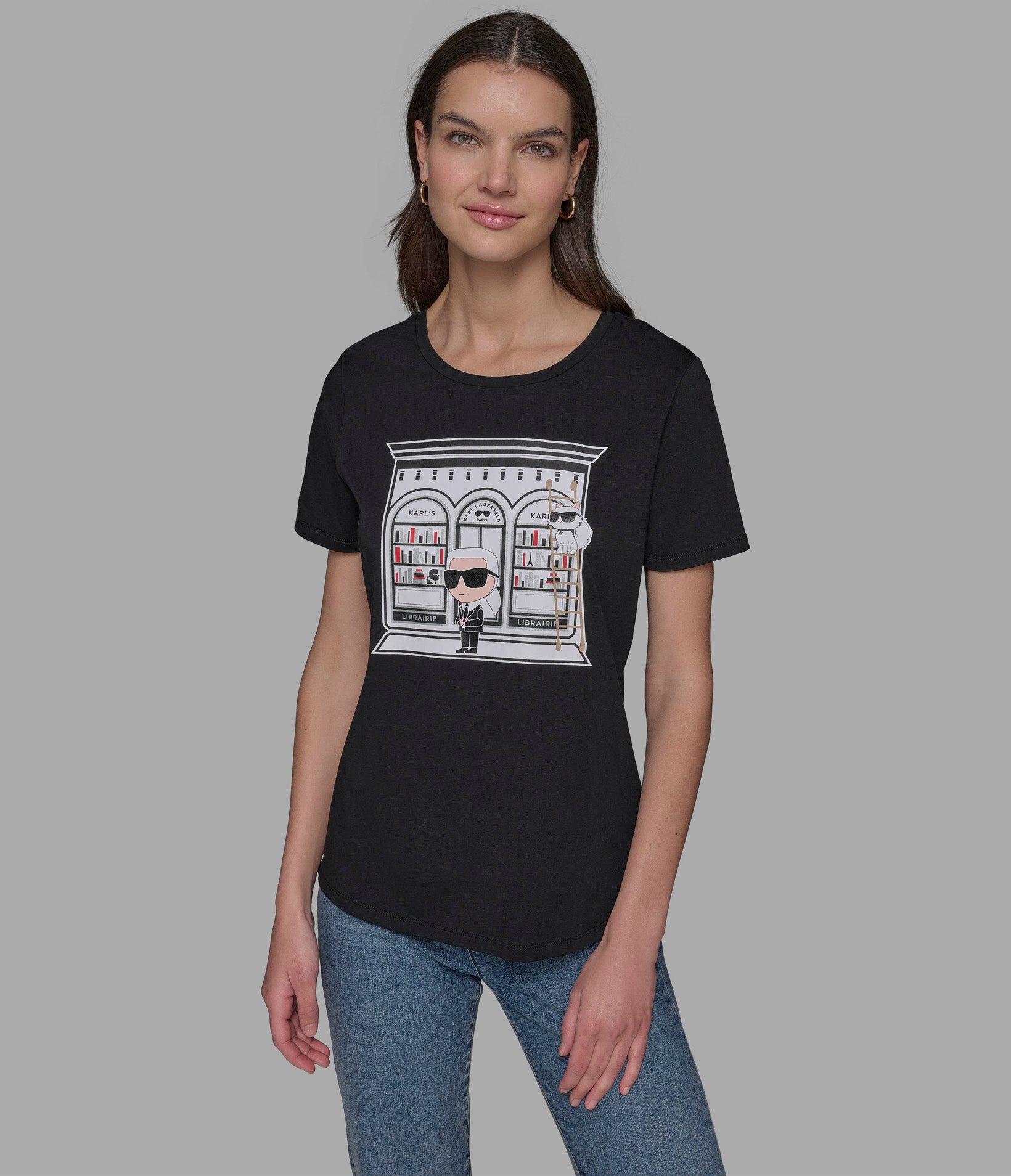 

Футболка с логотипом bookstore karl KARL LAGERFELD PARIS, черный