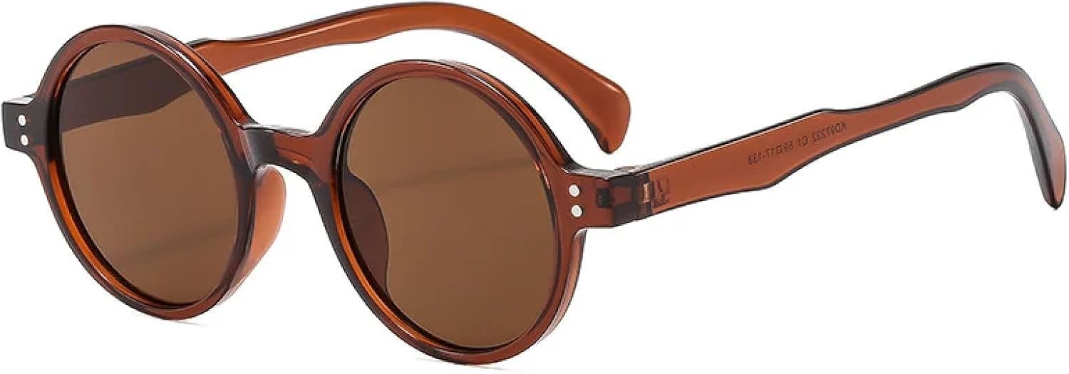 

Солнцезащитные очки с защитой от УФ-излучения UV400 | Круглая легкая оправа | Для женщин и мужчин | Для занятий спортом на открытом воздухе и вождения DSVIGF, Brown-brown