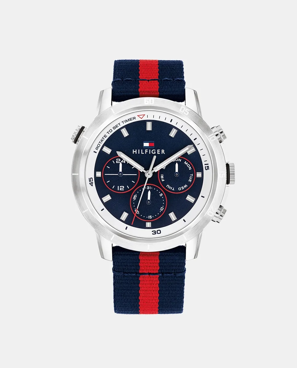 

Многофункциональные мужские часы Troyle 1792124 из переработанного нейлона Tommy Hilfiger, мультиколор