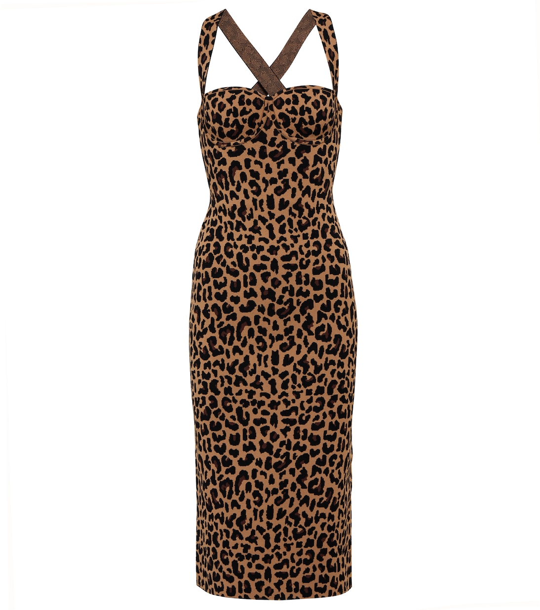 

Платье миди из жаккардового бархата Диана Galvan, Leopard
