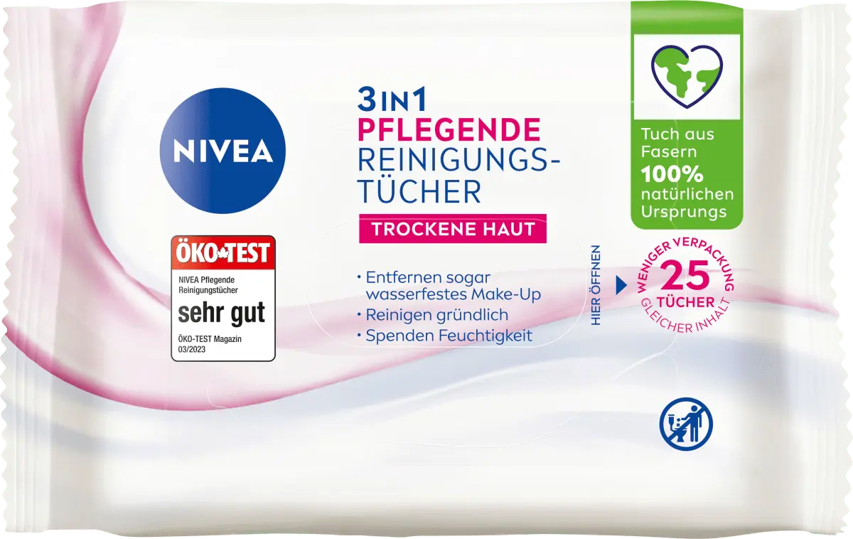 

Салфетки для снятия макияжа 3-в-1 питательные 25 шт. NIVEA
