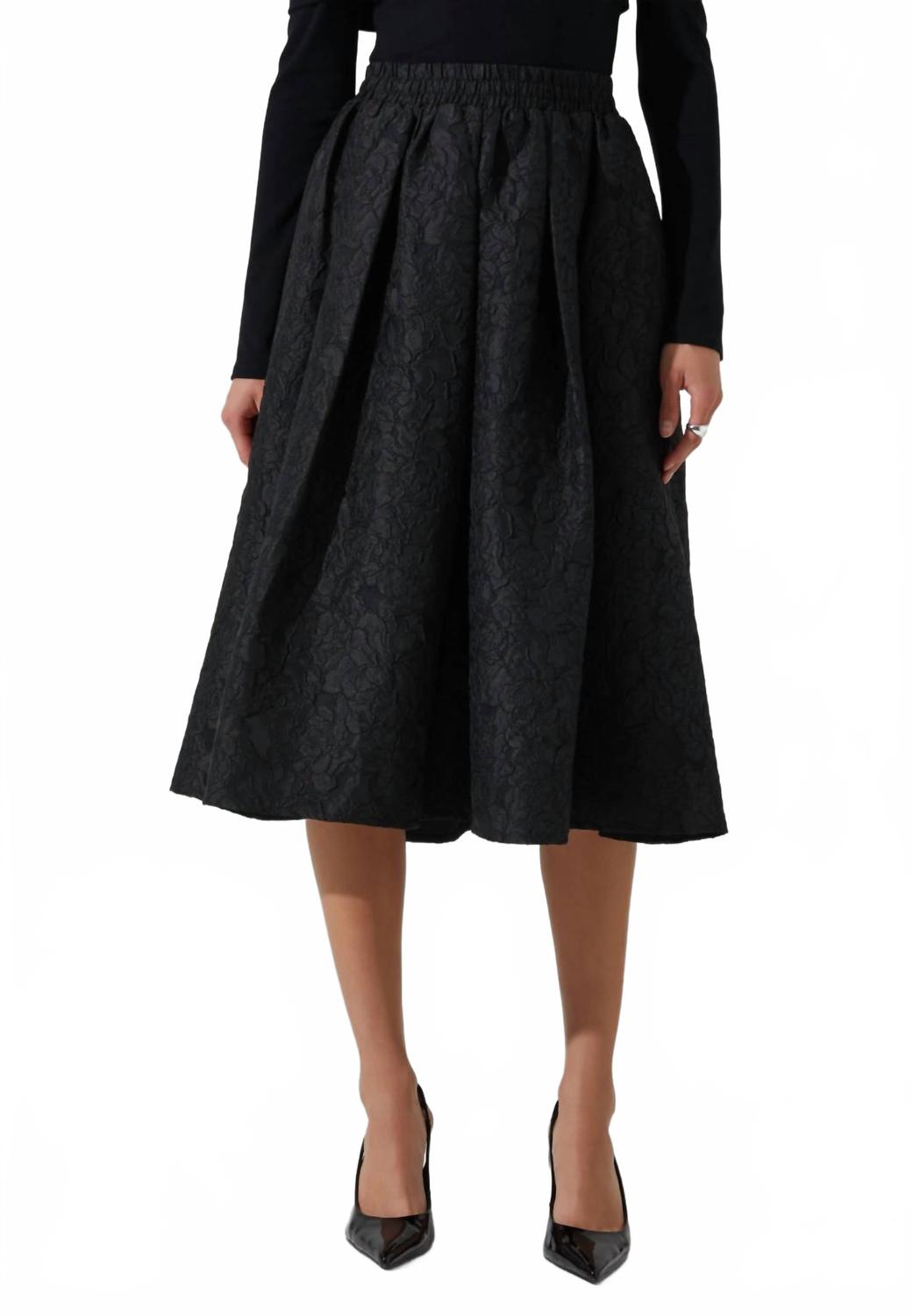 

Андолина Жаккардовая миди-юбка в черном цвете ASTR