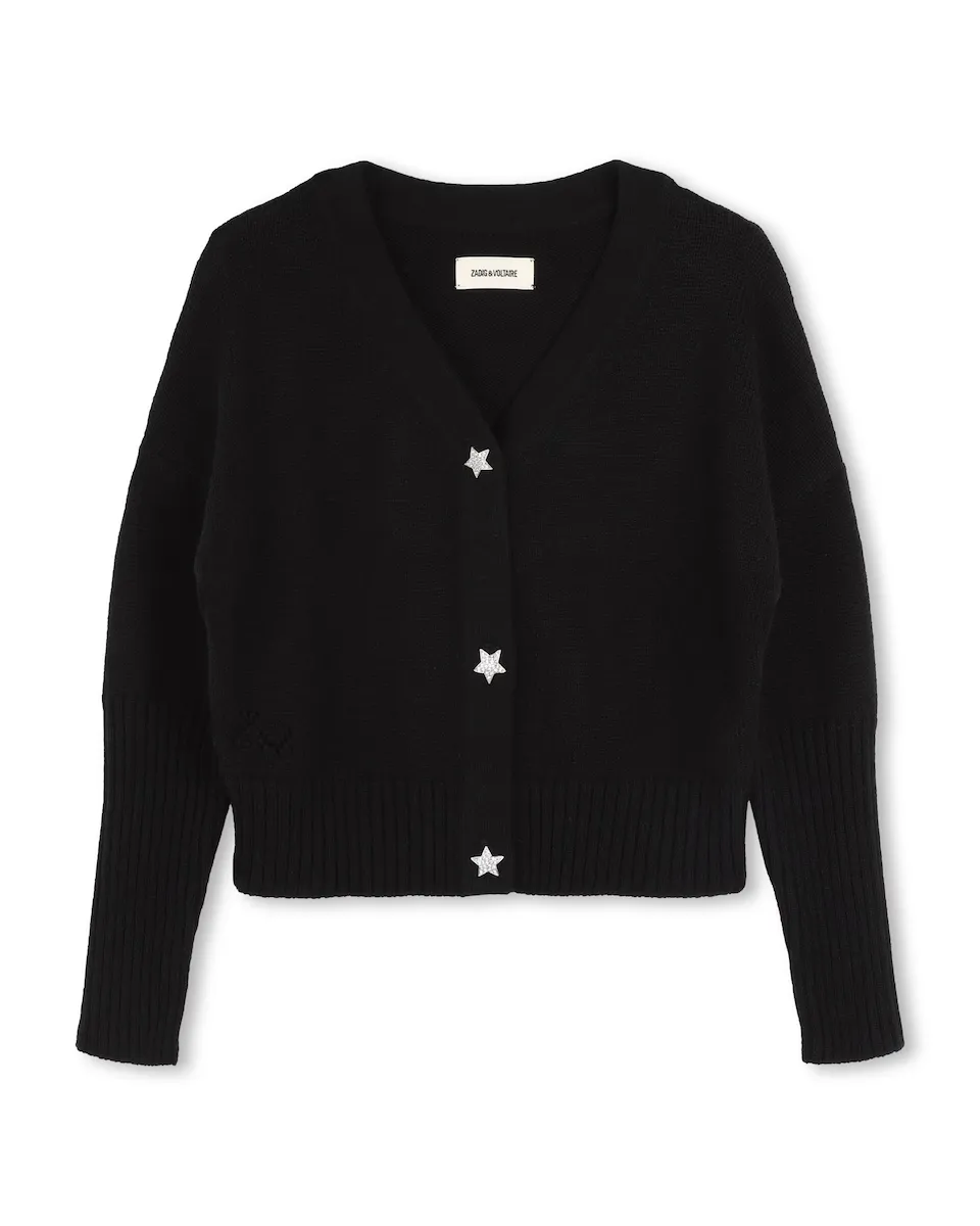 

Черная куртка с длинными рукавами для девочки Zadig & Voltaire, черный