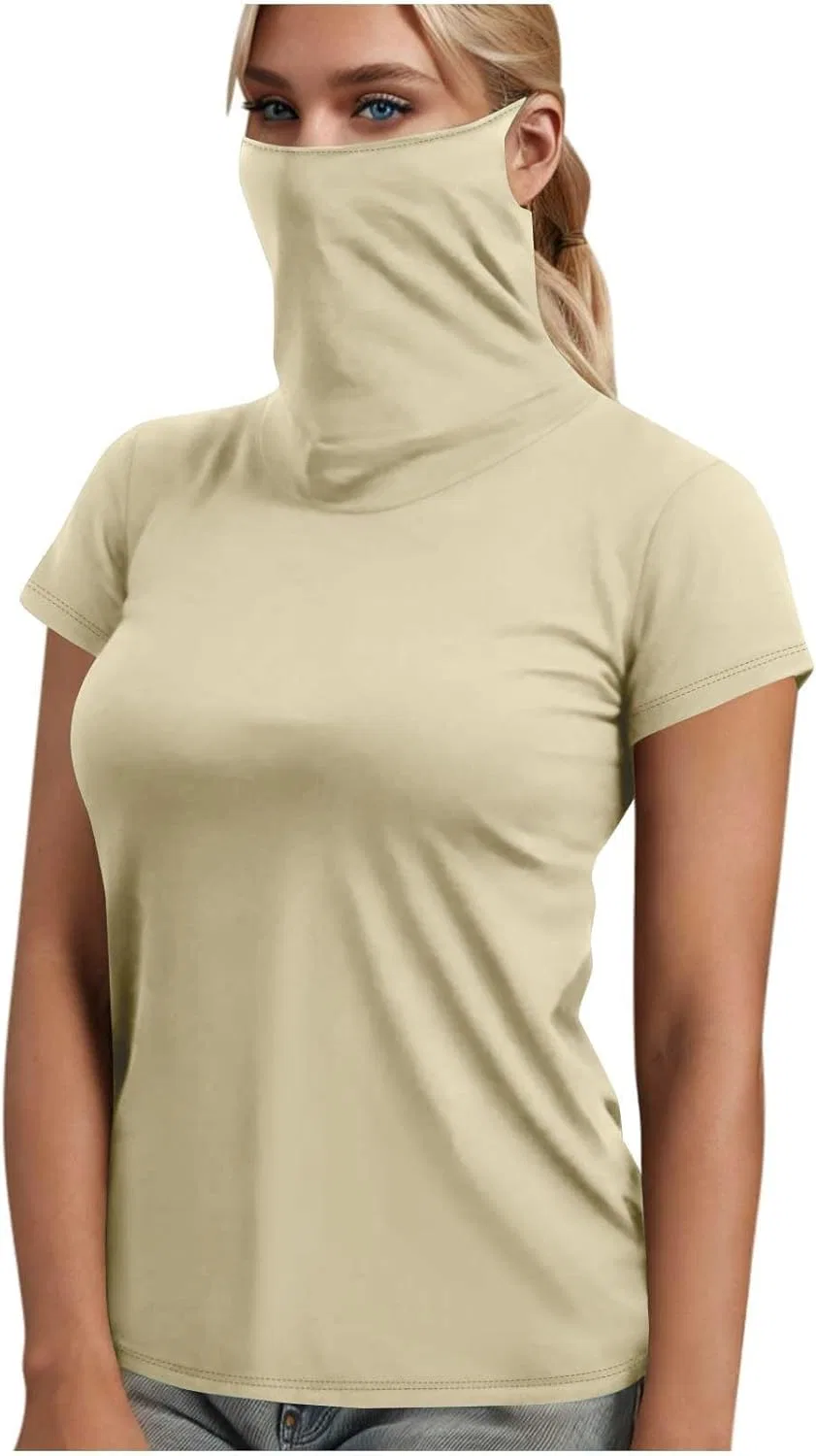 Футболка с защитой UPF 50+ NATHGAM, короткий рукав, с балаклавой, A02_beige
