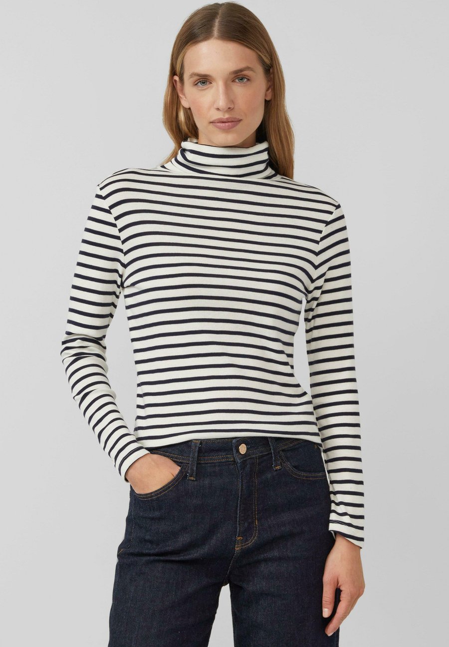 

Топ s.Oliver GESTREIFTES LONGSLEEVE IM SLIM FIT MIT ROLLKRAGEN, Navy/Dark Blue