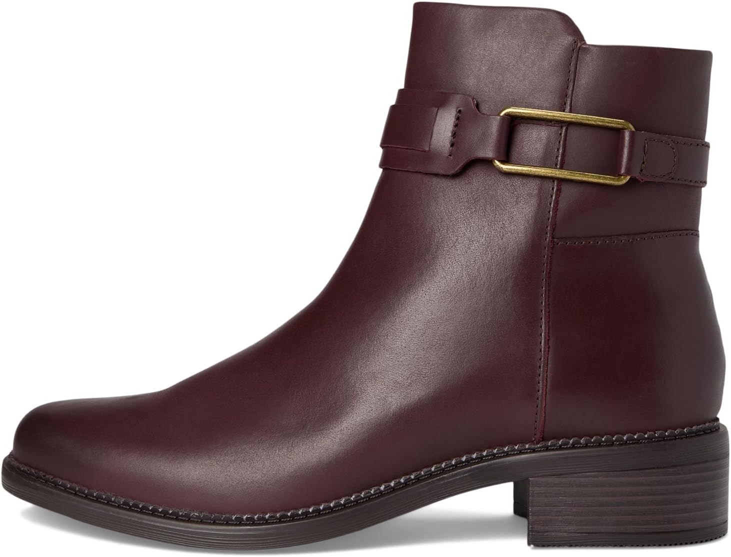 Ботинки женские Clarks Maye Bella кожаные с декоративной пряжкой, бордовый — фото 4