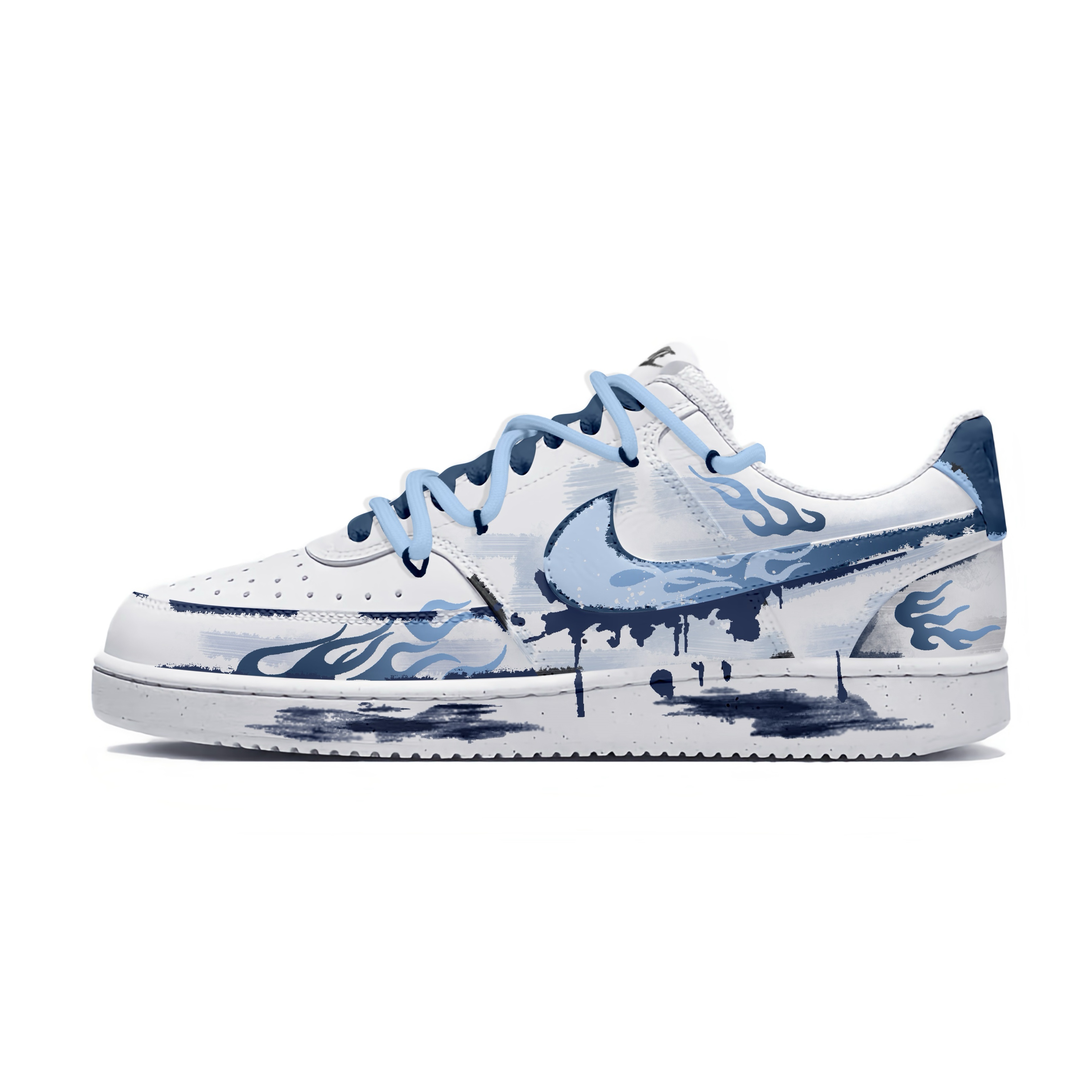 

Nike Кроссовки Court Vision 1 для скейтбординга, износостойкие, белые, синие, мужские