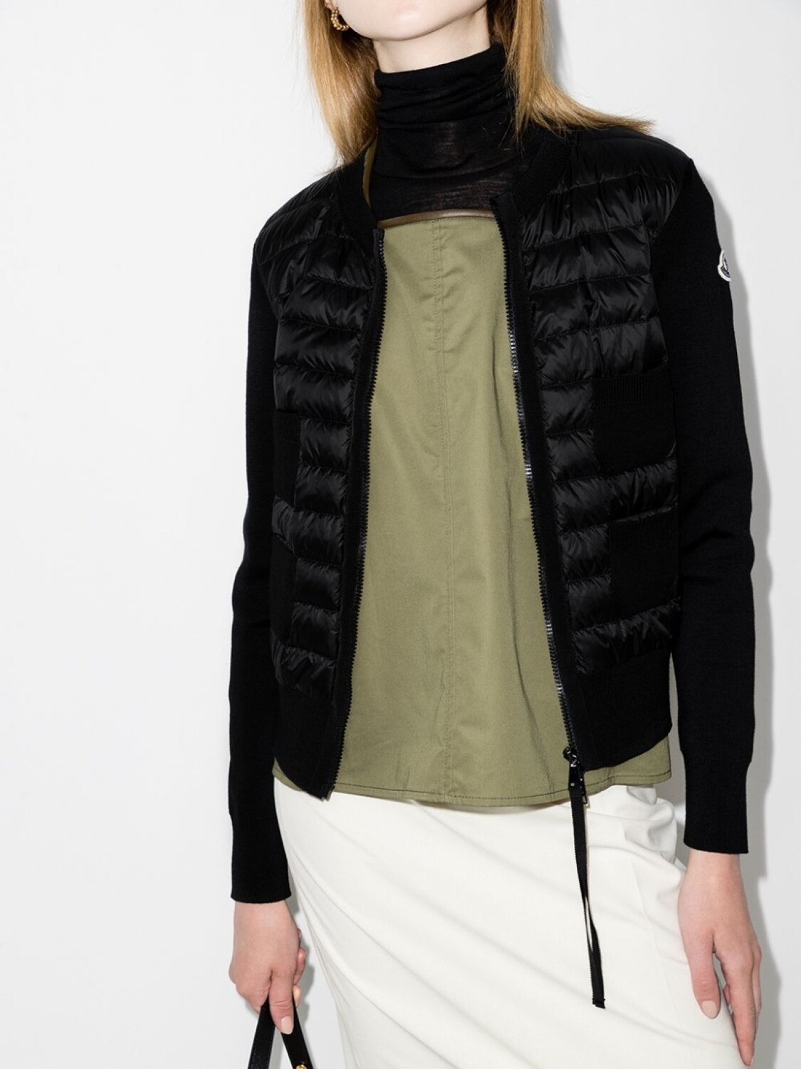 Moncler кардиган с дутыми вставками, черный — фото 2