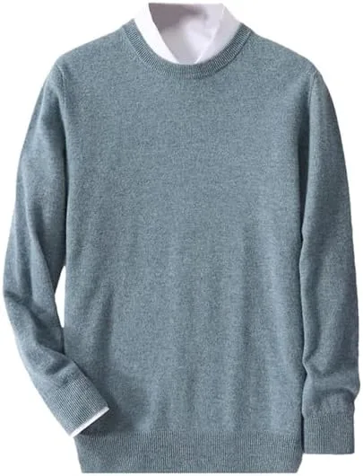 

Мужской однотонный классический свитер O-Neck вязаный пуловер с длинным рукавом