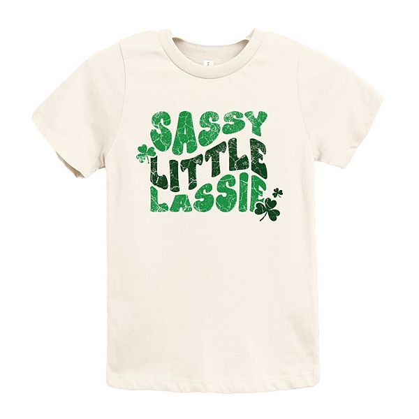 

Футболка с коротким рукавом Sassy little lassie bubble letter The Juniper Shop, Cream