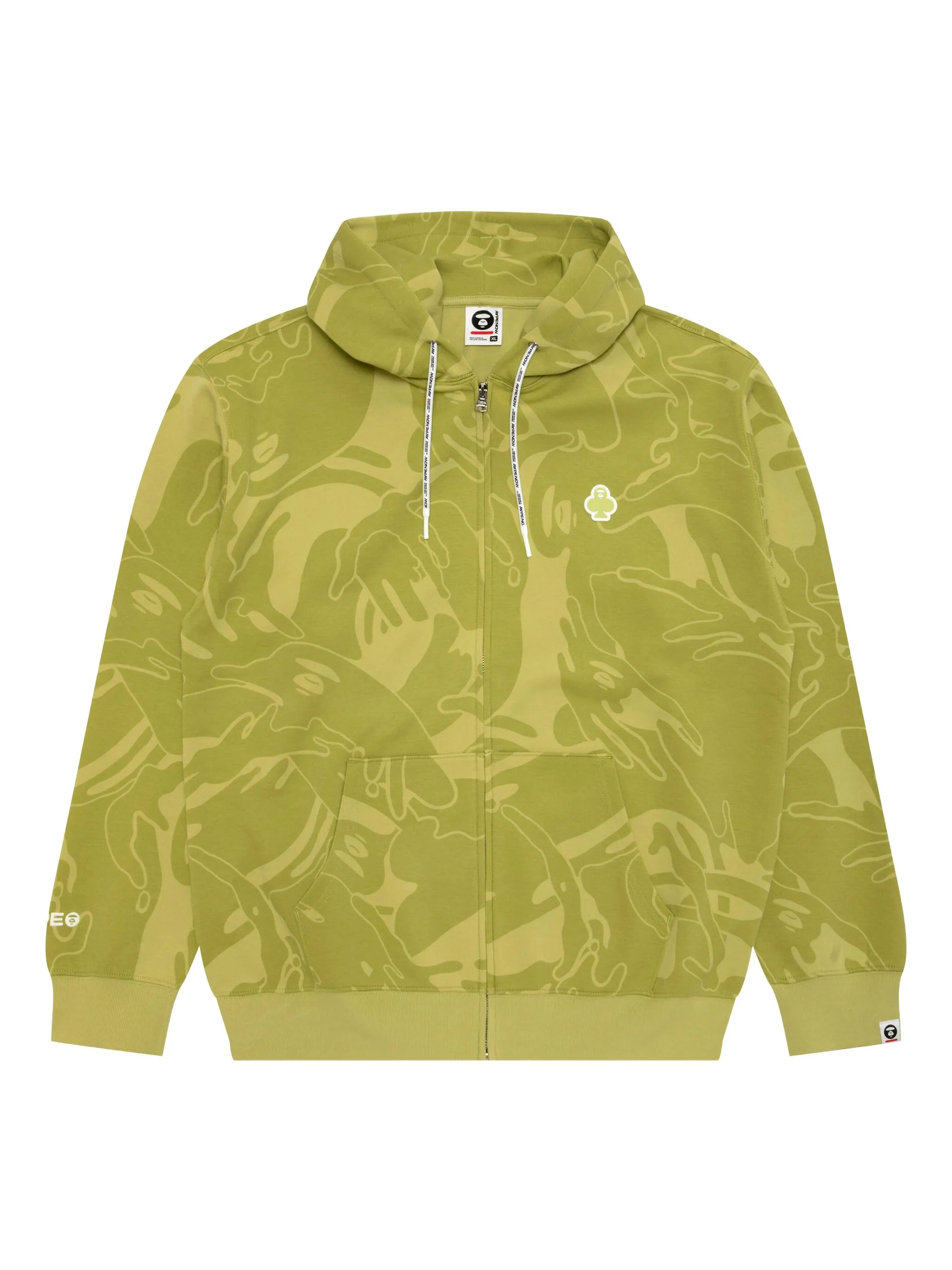 

Худи на молнии с абстрактным принтом Aape By A Bathing Ape, зеленый