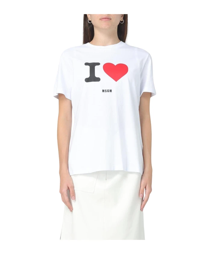 

Футболка с графическим принтом для повседневной носки Msgm, белый