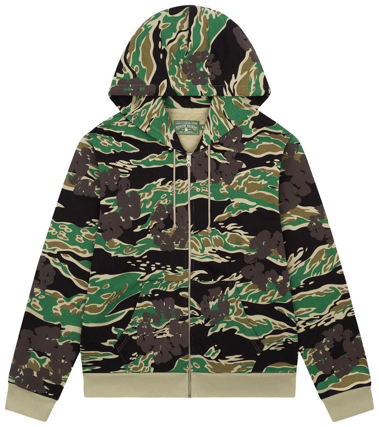

Худи Denim Tears Wreath Zip Hoodie 'Green Camo', разноцветный