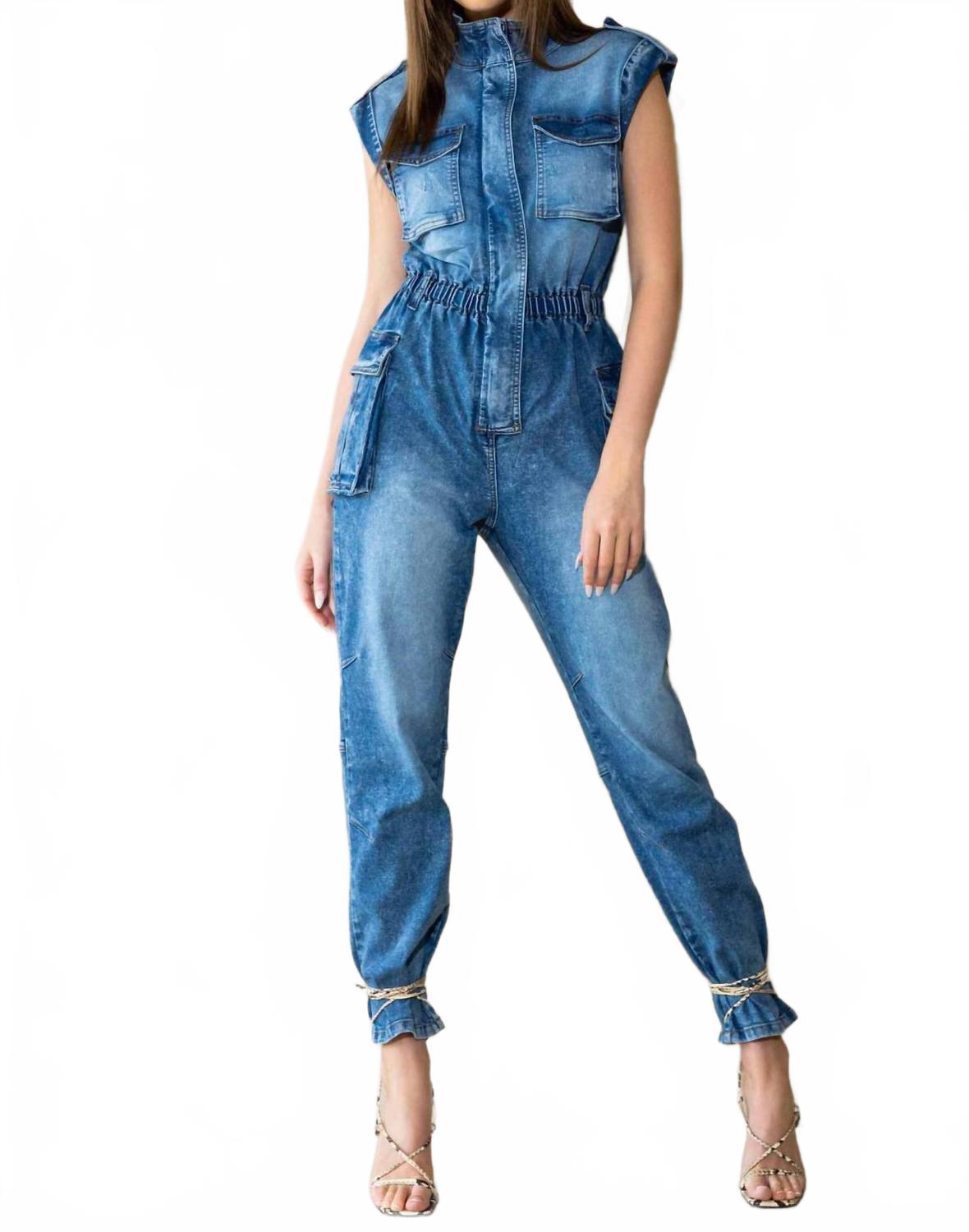 

Карго джинсовый комбинезон в цвете средний камень Vibrant M.I.U, Medium Stone