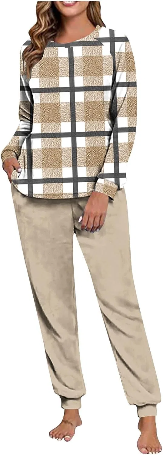 Пижама женская, флисовая, Khaki