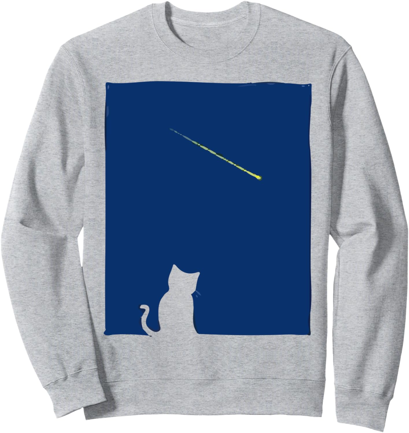 

Толстовка с изображением кота, звездного неба и падающих звезд Animal Motifs And Gifts For All Ages, серый