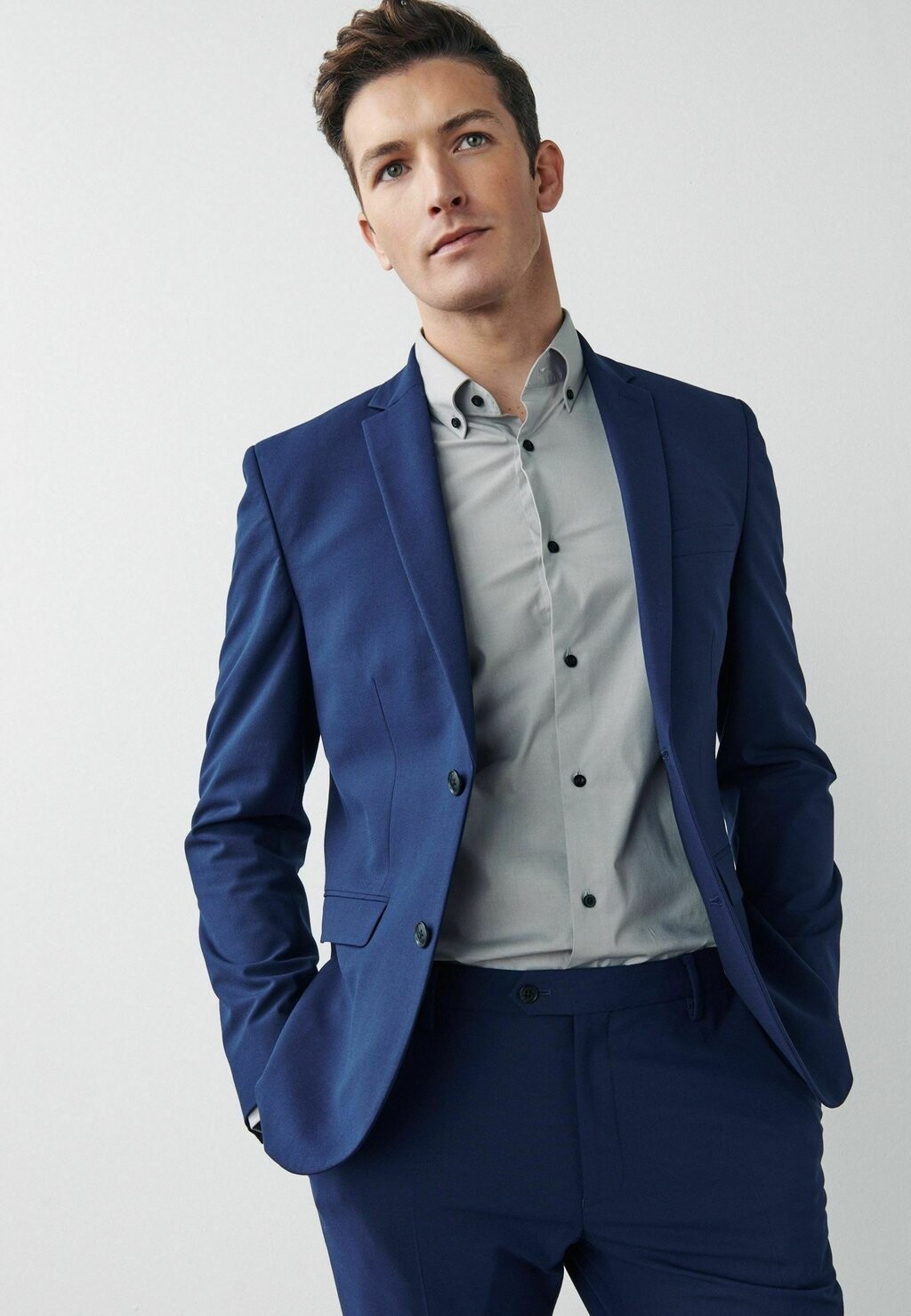 

Пиджак-блейзер SLIM FIT MOTIONFLEX TWO BUTTON Next, синий