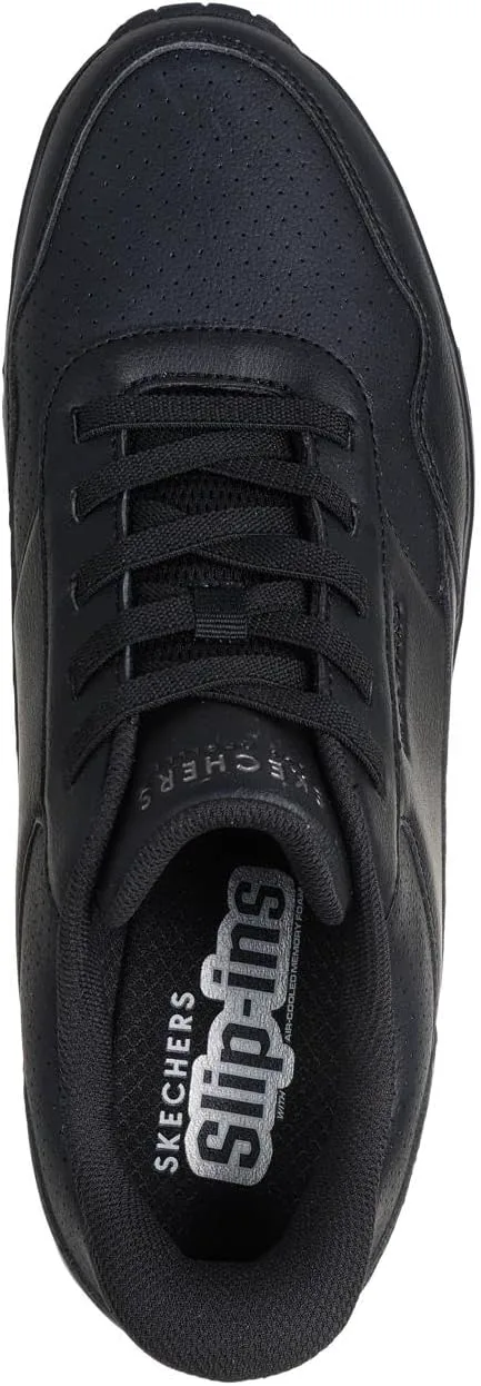 Мужские слипоны Skechers Uno - Banksia Luxe без использования рук, черный — фото 2