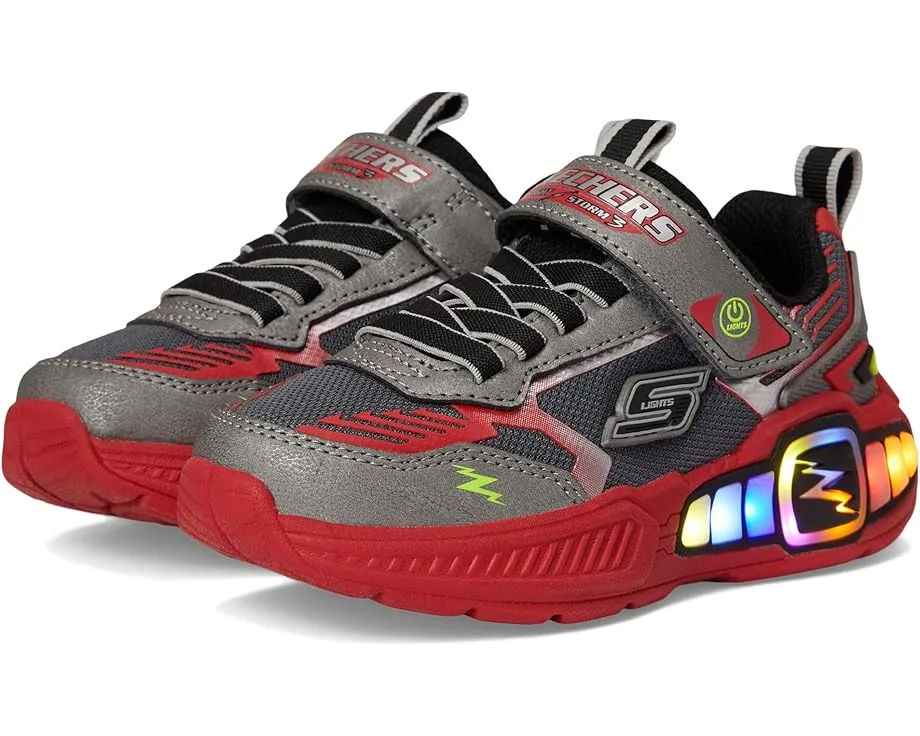 Кроссовки SKECHERS KIDS Light Storm 3 400151L (Little Kid/Big Kid), Gunmetal/Red