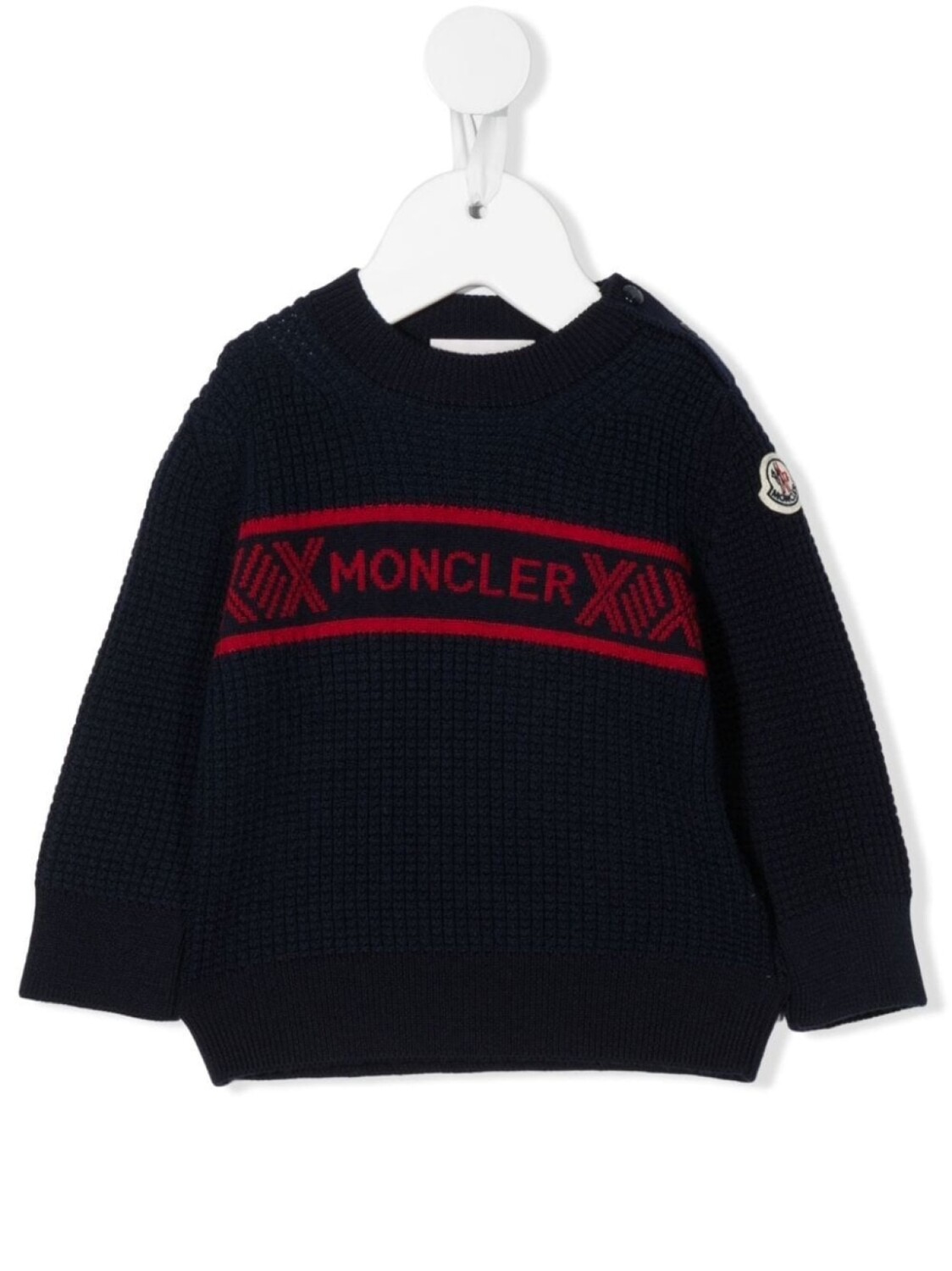 

Джемпер из необработанной шерсти с логотипом Moncler Enfant, синий