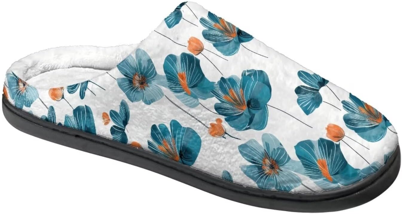 

Тапочки для женщин и мужчин, домашние мягкие плюшевые тапочки с мемори-пеной, теплые Rweroyiu, Novelty Floral