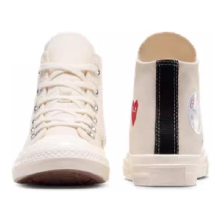 Chuck Taylor All Star 70 Hi Comme Des Garcons PLAY Single Heart Milk PS Converse, белый/красный — фото 4