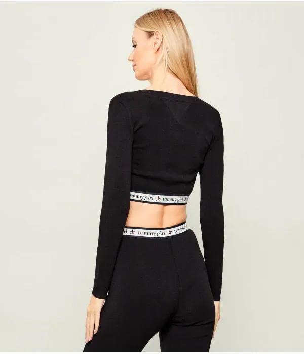 Свитер cropped fit Tommy Hilfiger, черный — фото 3