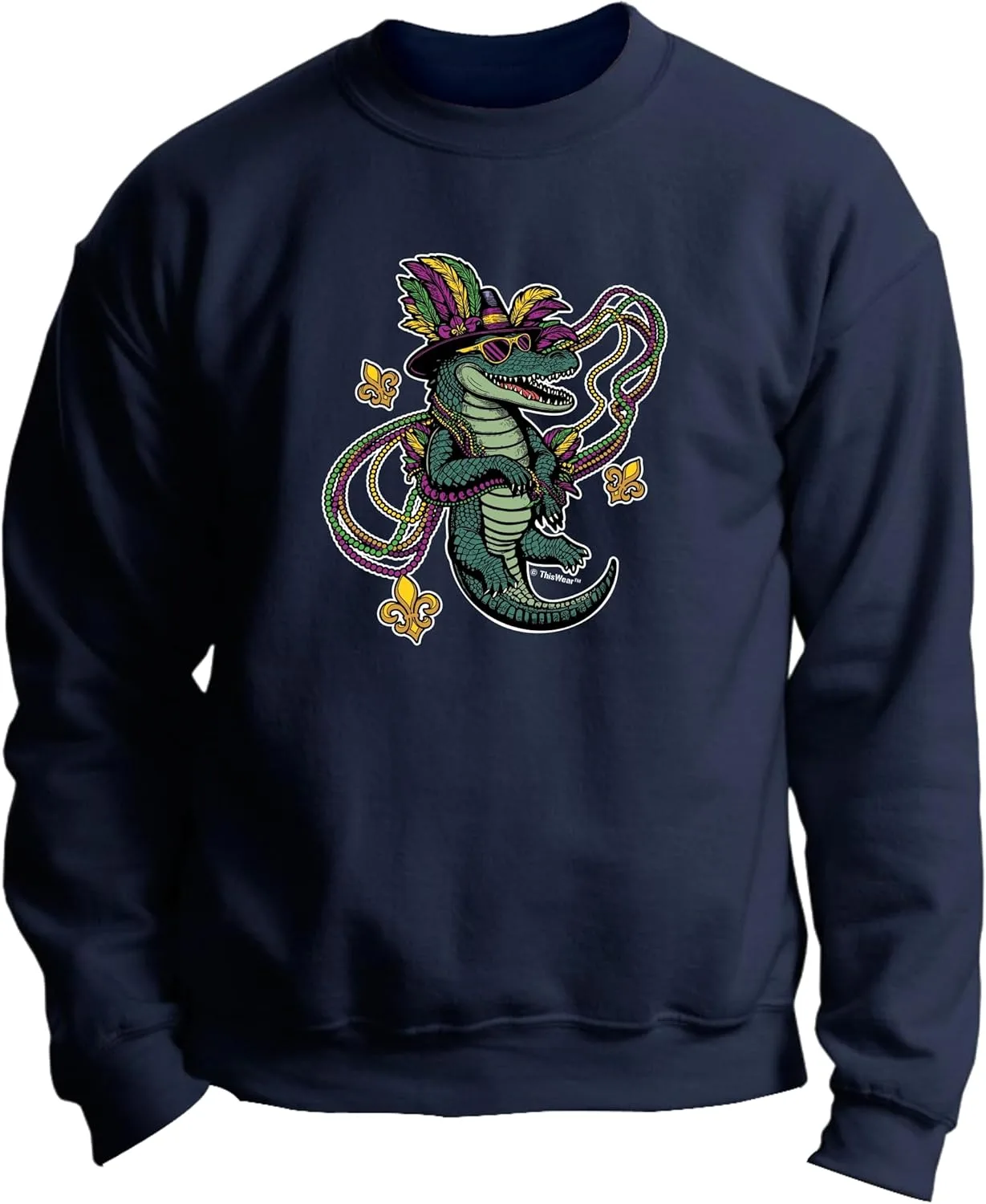 

Толстовка Mardi Gras Alligator с длинным рукавом ThisWear