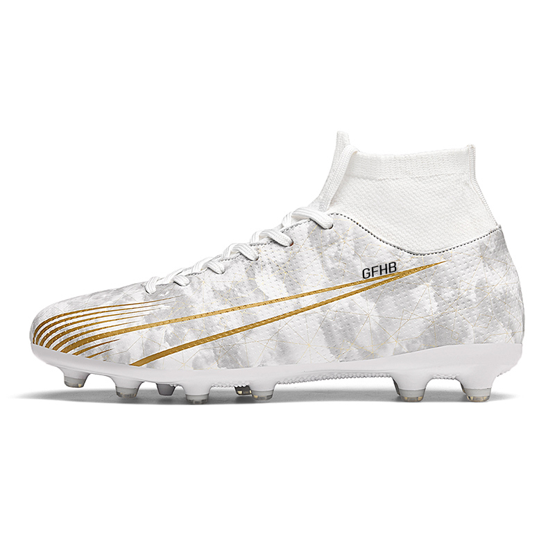 

Футбольные бутсы для детей и подростков, легкие, износостойкие, с амортизацией и высоким верхом Kung Fu partners, белый