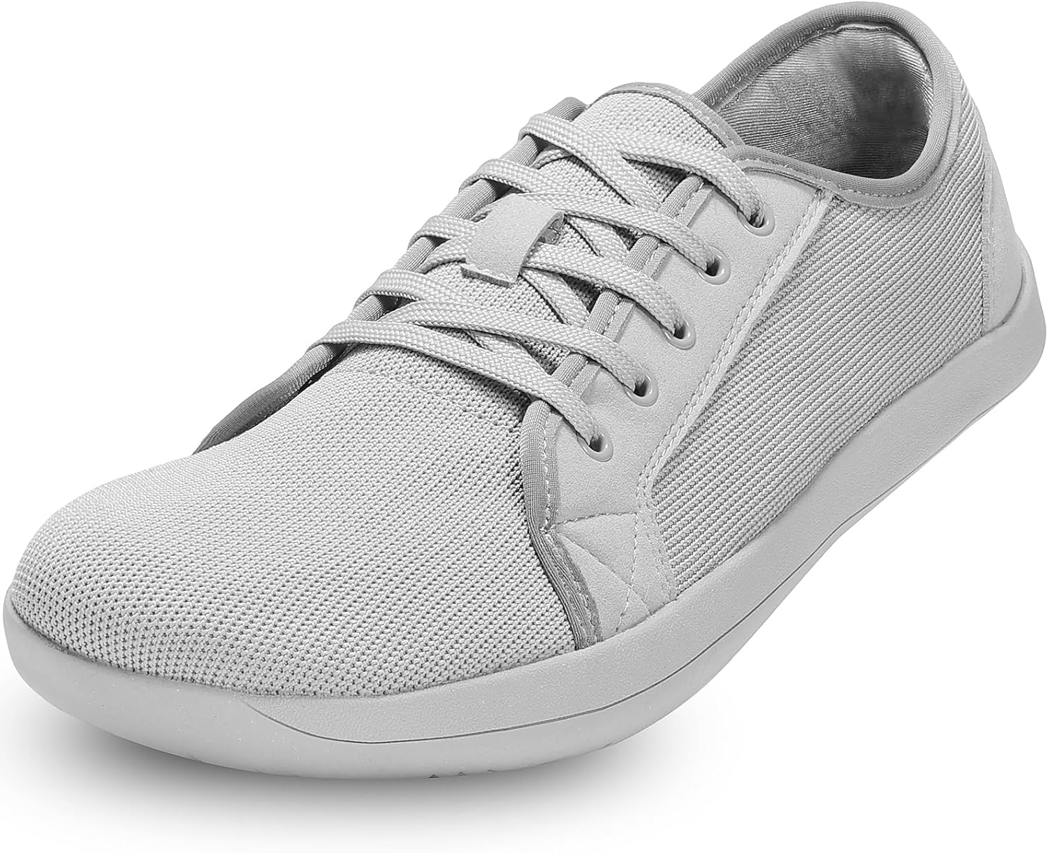 

Мужские босоножки ZVC с широкой передней частью стопы, вязаные кроссовки с нулевым перепадом подошвы для минималистичной мужской обуви, серый