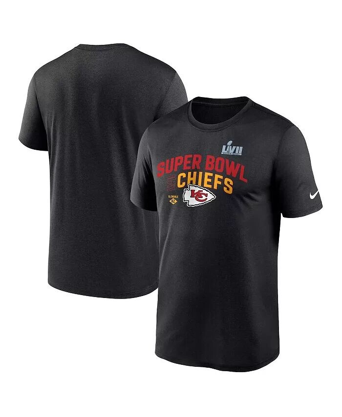 

Мужская черная футболка Kansas City Chiefs Super Bowl LVII Team Logo Lockup Nike