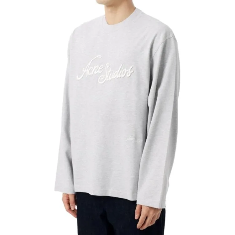 Acne Studios Футболка мужская серая с круглым вырезом — фото 2