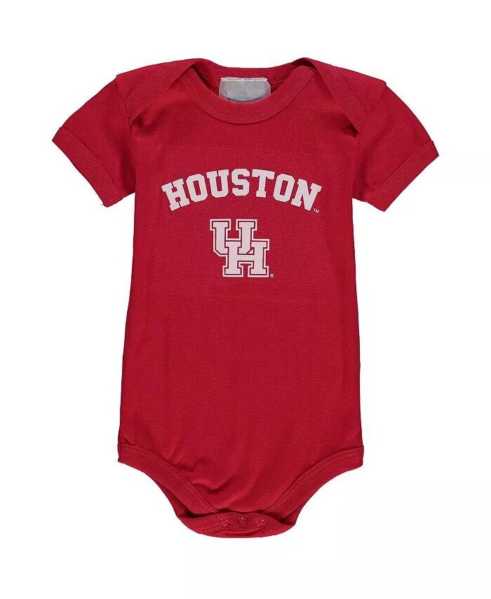 

Боди для мальчиков и девочек красного цвета с аркой и логотипом Houston Cougars Two Feet Ahead