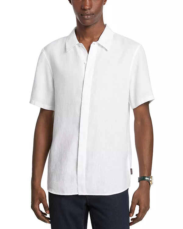 

Классическая льняная рубашка с заостренным воротником Michael Kors, белый