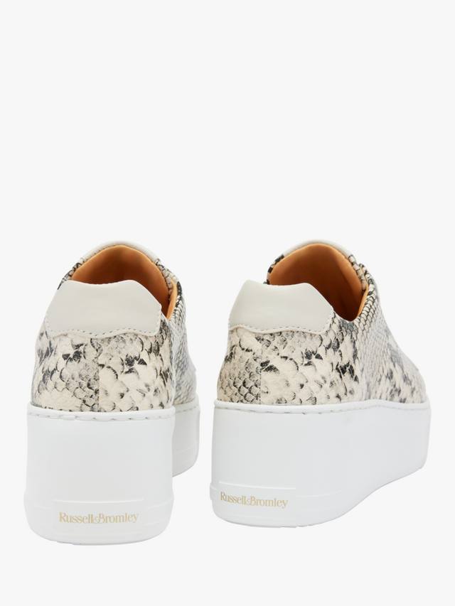 Кроссовки Park Up на платформе без шнурков из кожи с принтом змеи Russell & Bromley, Natural — фото 4