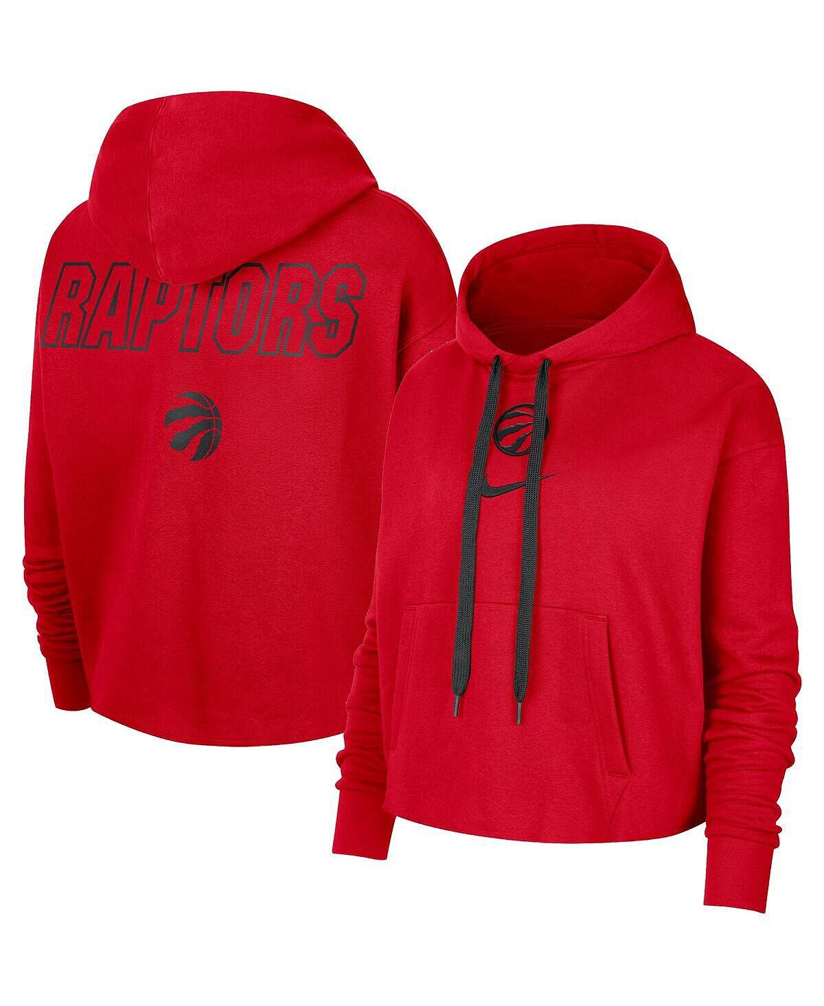 

Женский укороченный пуловер с капюшоном красного цвета Toronto Raptors Courtside Nike, красный