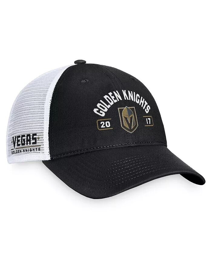 

Мужская черно-белая кепка Vegas Golden Knights Free Kick Trucker Adjustable Fanatics