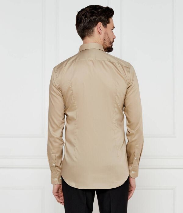 Рубашка Boss H Hank Kent C3-214 Slim Fit, бежевый — фото 3